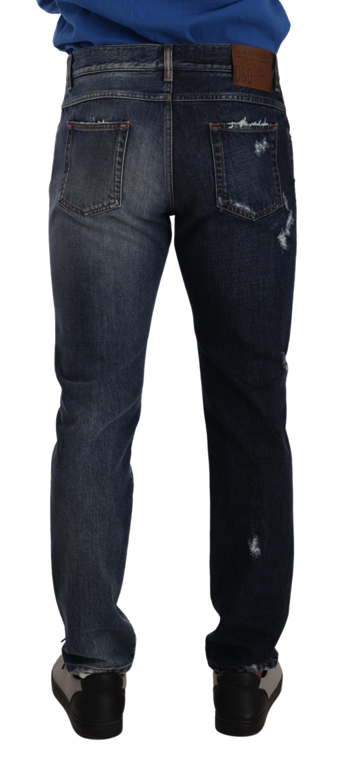 Blauwe katoenen normale denim broek jeans