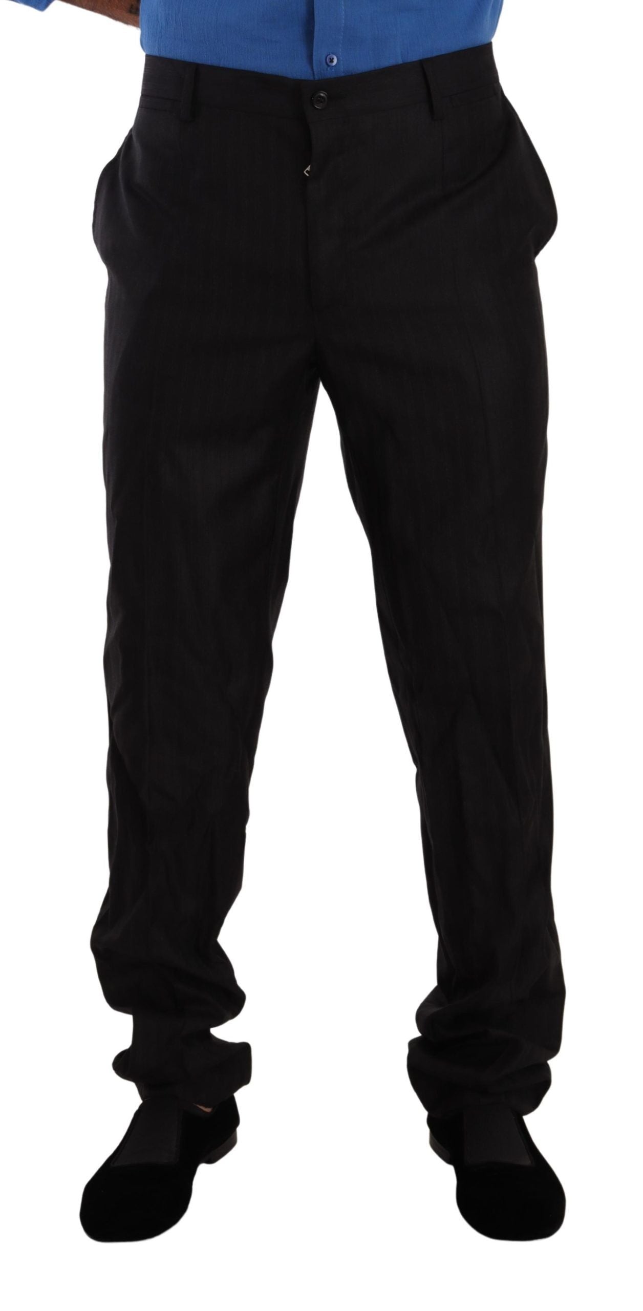 Grijze wollen zijden jurk broek