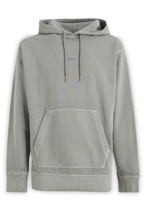 Elegante grijze katoenen hoodie met capuchon