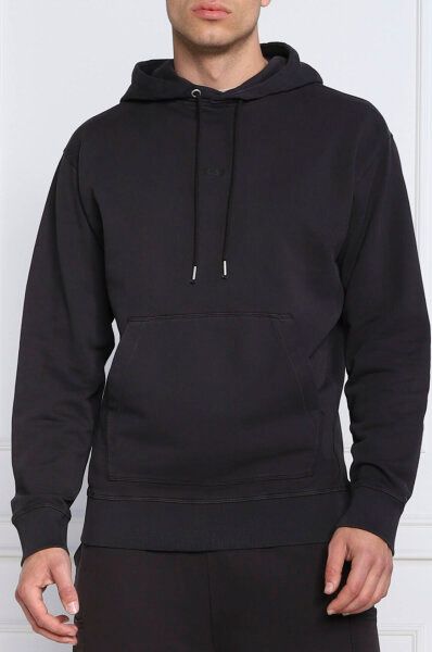 Elegante donkerblauwe katoenen hoodie met capuchon