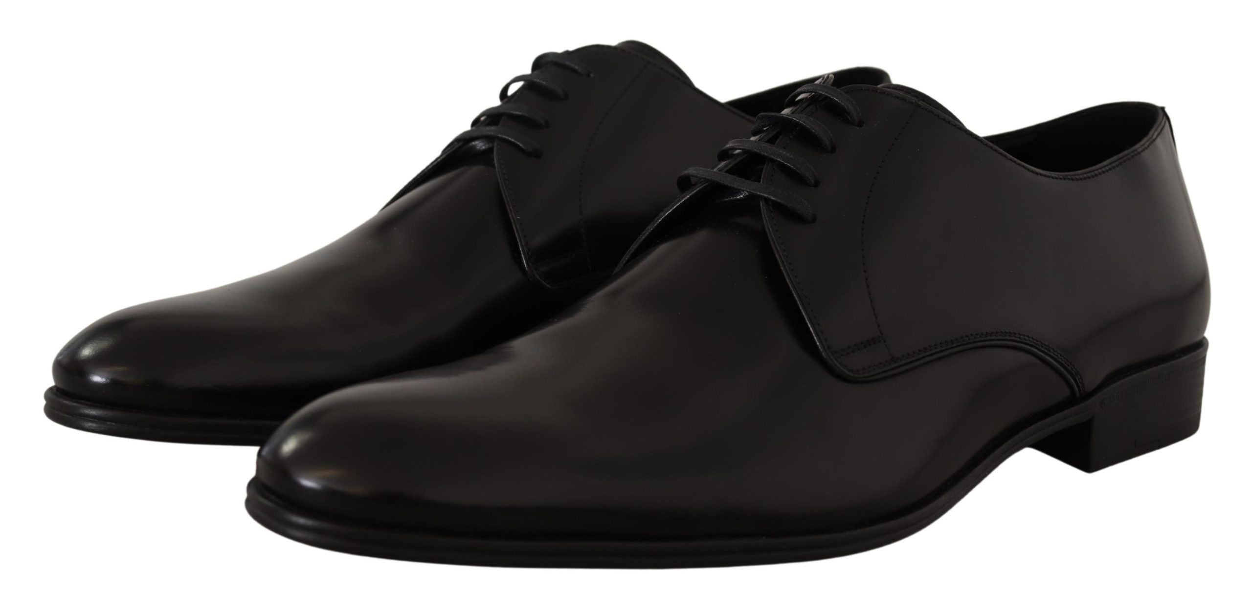 Zwarte leren veterschoenen voor formeel gebruik