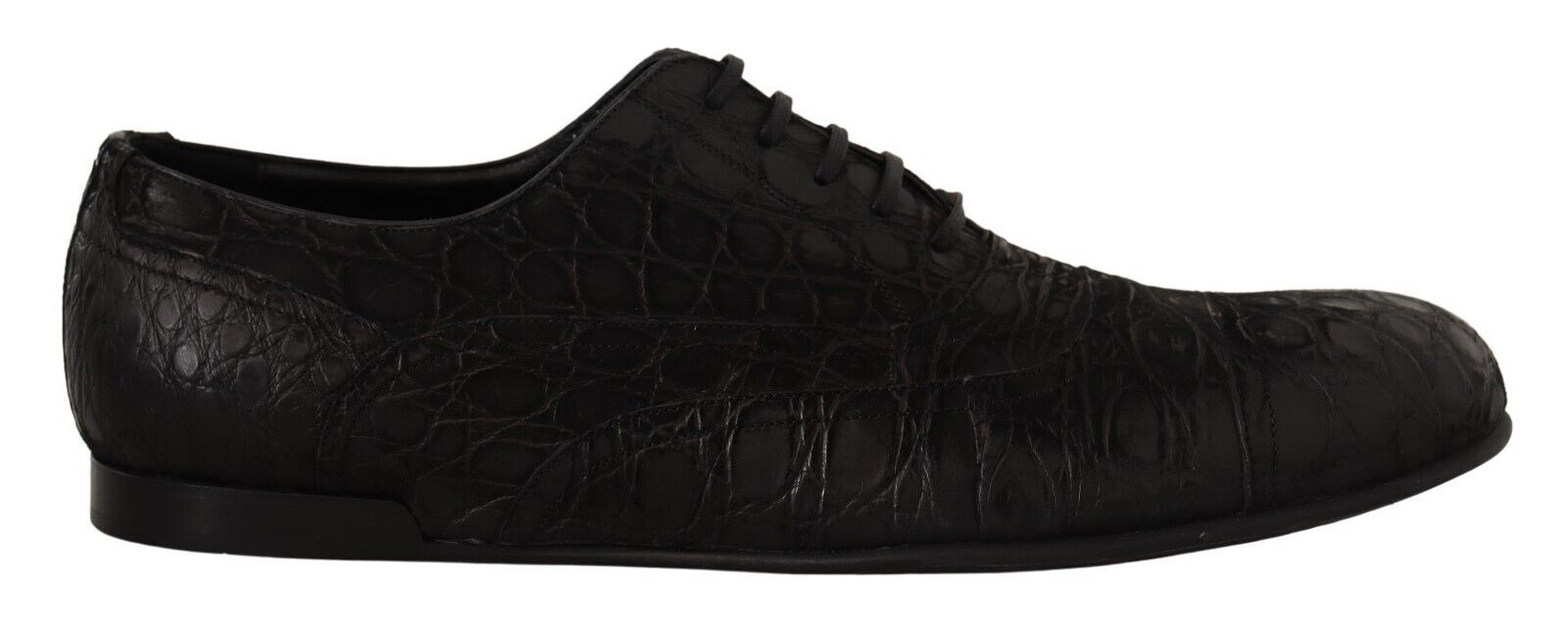 Zwarte Caiman leren Oxford schoenen voor heren