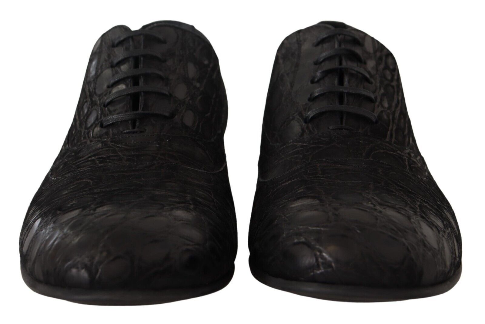 Zwarte Caiman leren Oxford schoenen voor heren