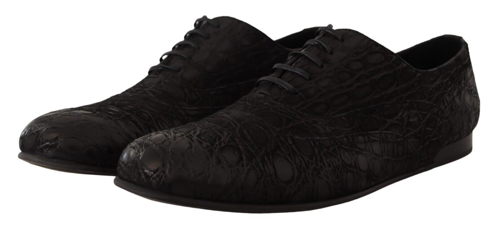 Zwarte Caiman leren Oxford schoenen voor heren