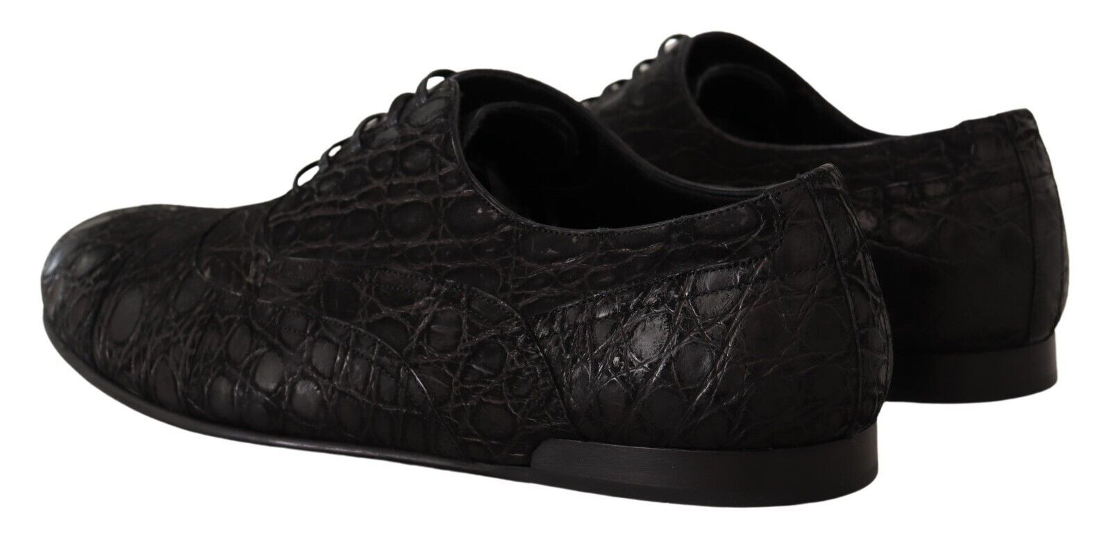 Zwarte Caiman leren Oxford schoenen voor heren