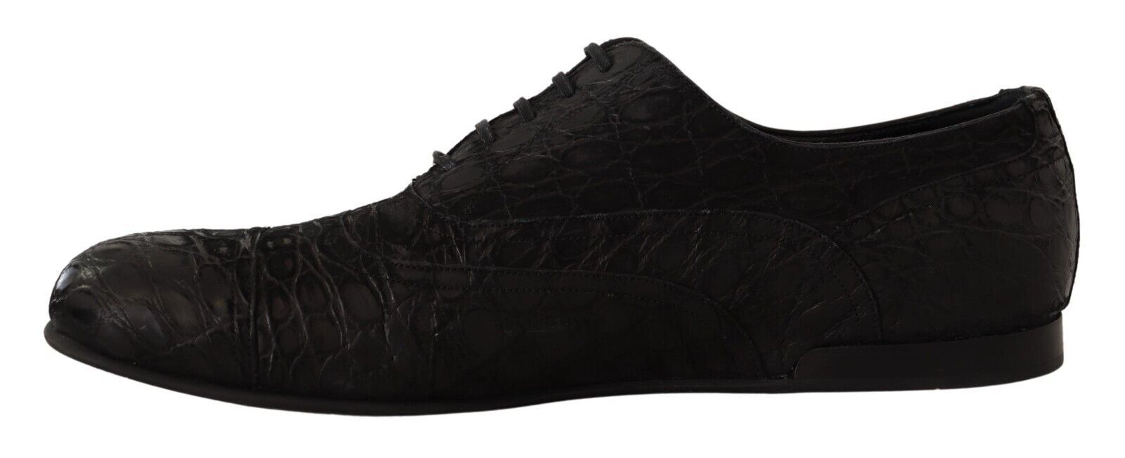 Zwarte Caiman leren Oxford schoenen voor heren
