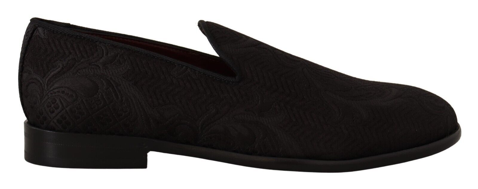 Zwarte bloemenbrokaat pantoffels loafers schoenen