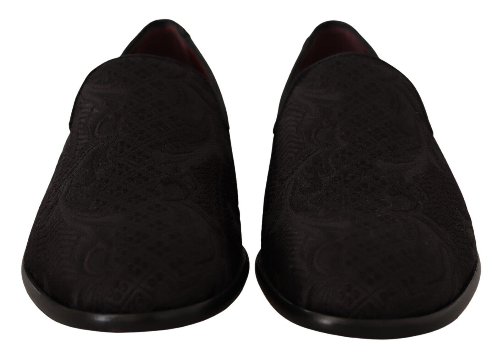 Zwarte bloemenbrokaat pantoffels loafers schoenen