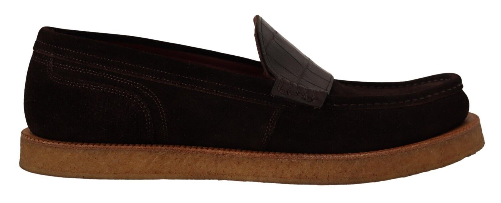 Bruine suède leren instappers mocassinschoenen