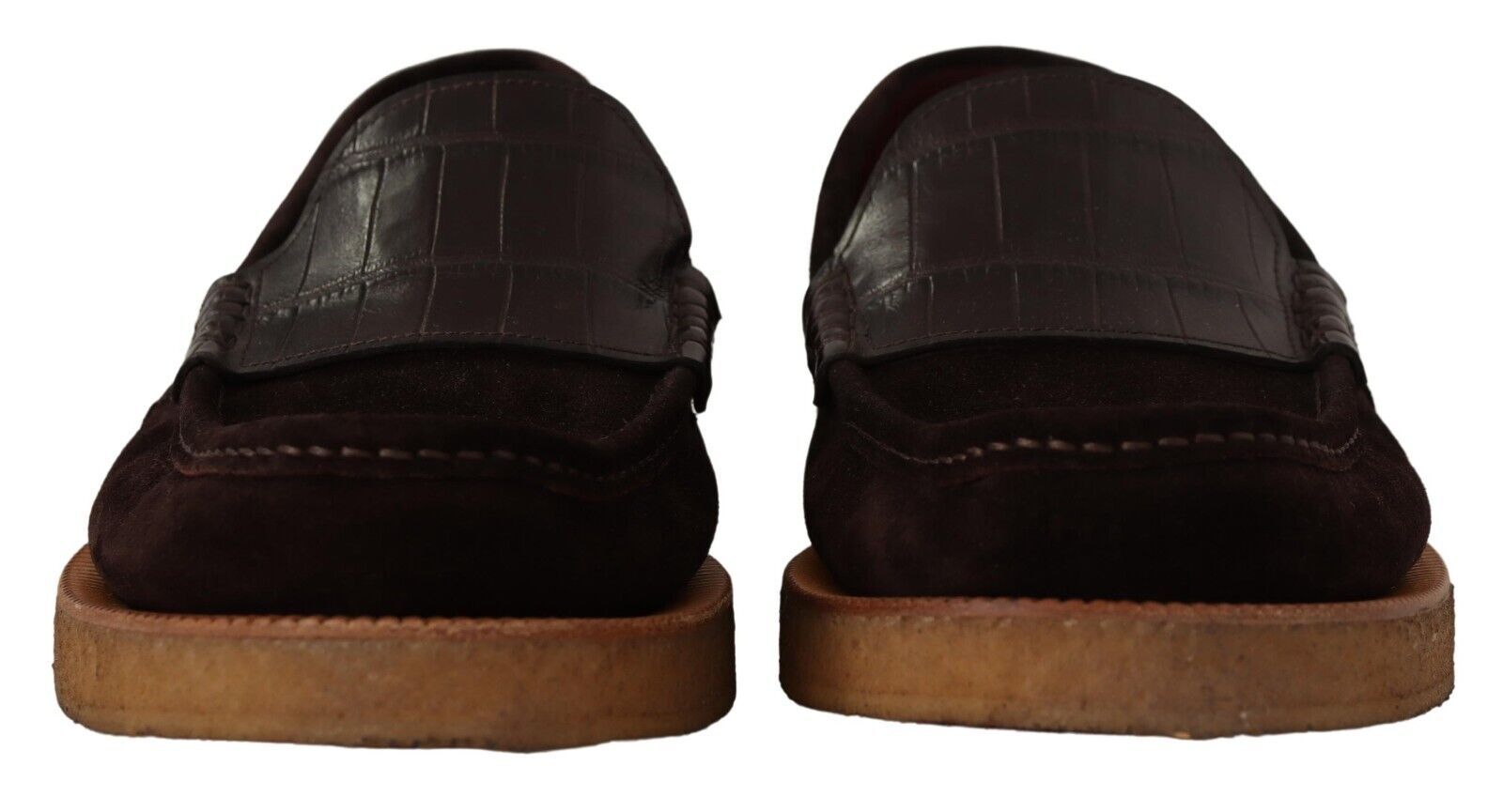 Bruine suède leren instappers mocassinschoenen