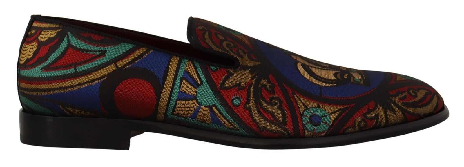 Multicolor Jacquard Crown Slippers Loafers Schoenen