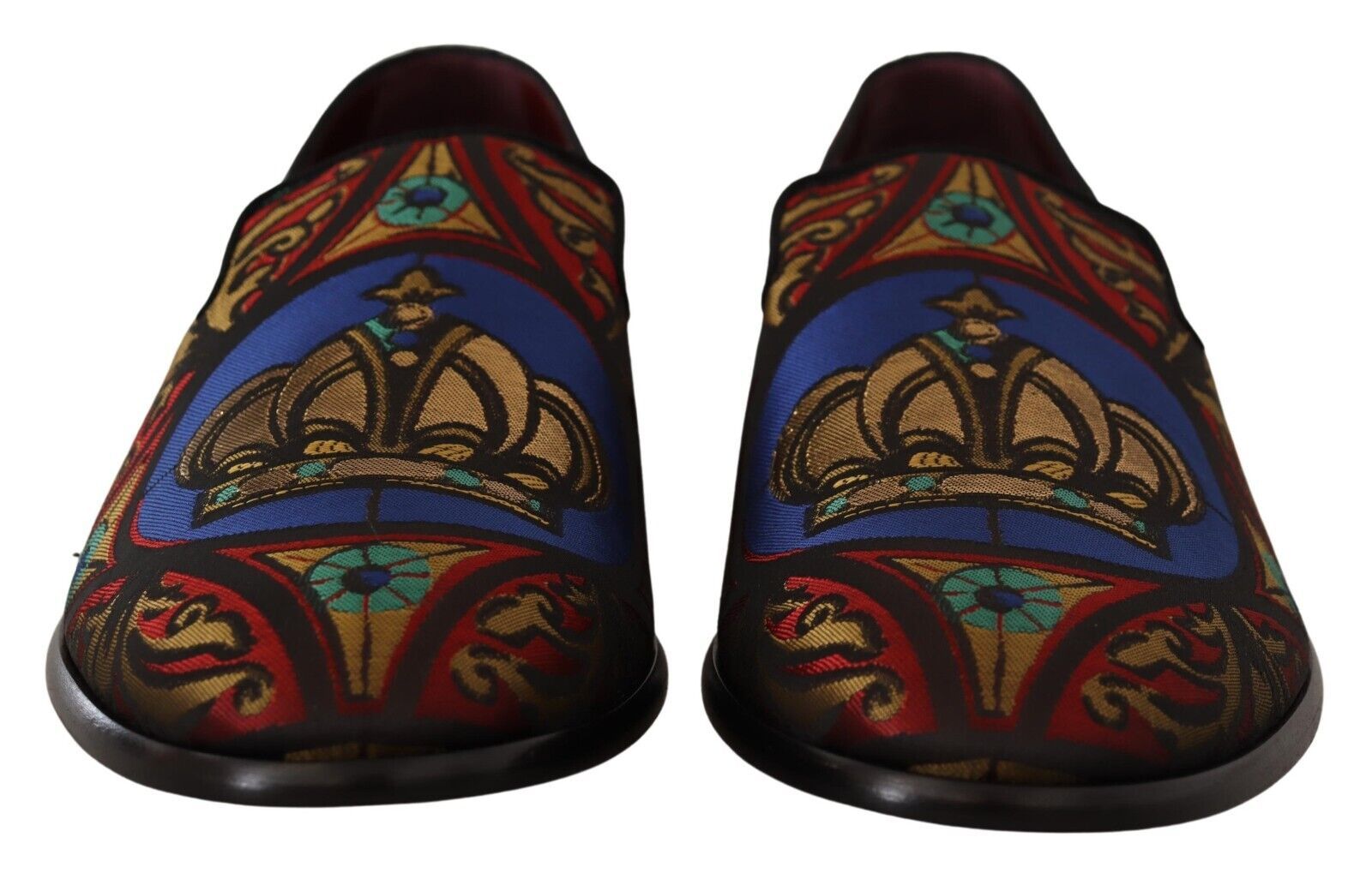 Multicolor Jacquard Crown Slippers Loafers Schoenen