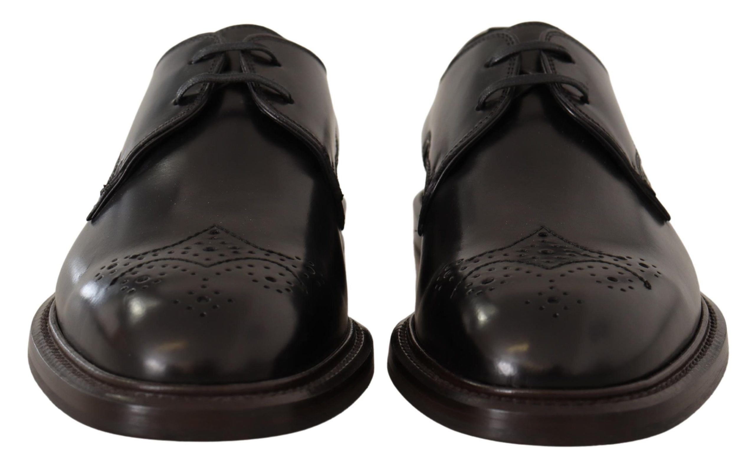 Zwarte leren formele derbyschoenen