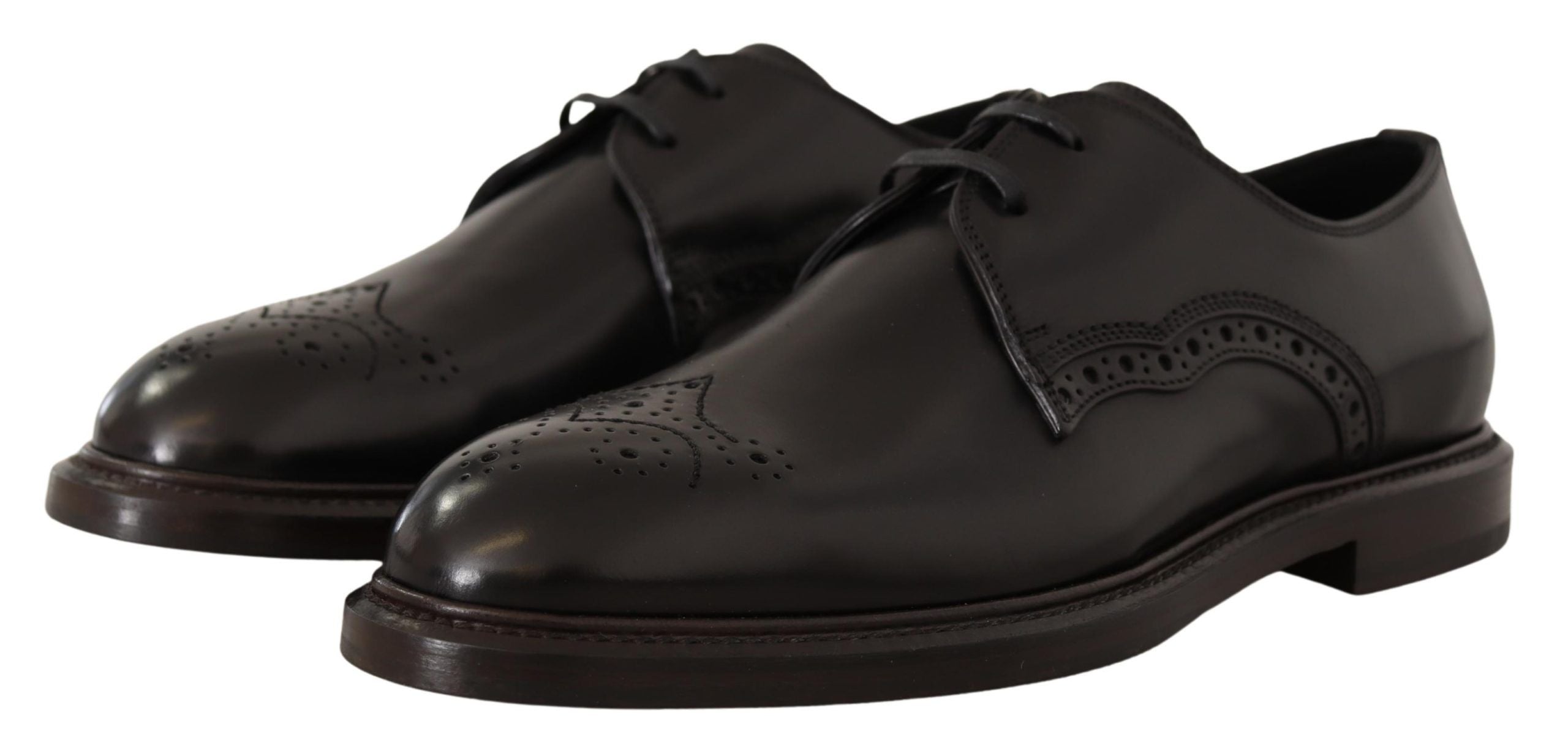 Zwarte leren formele derbyschoenen
