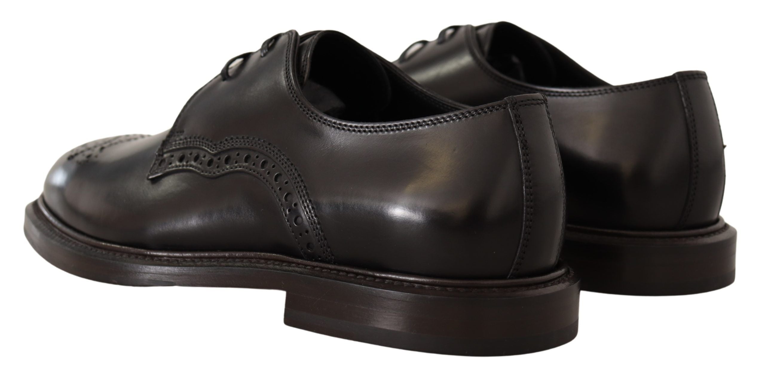 Zwarte leren formele derbyschoenen