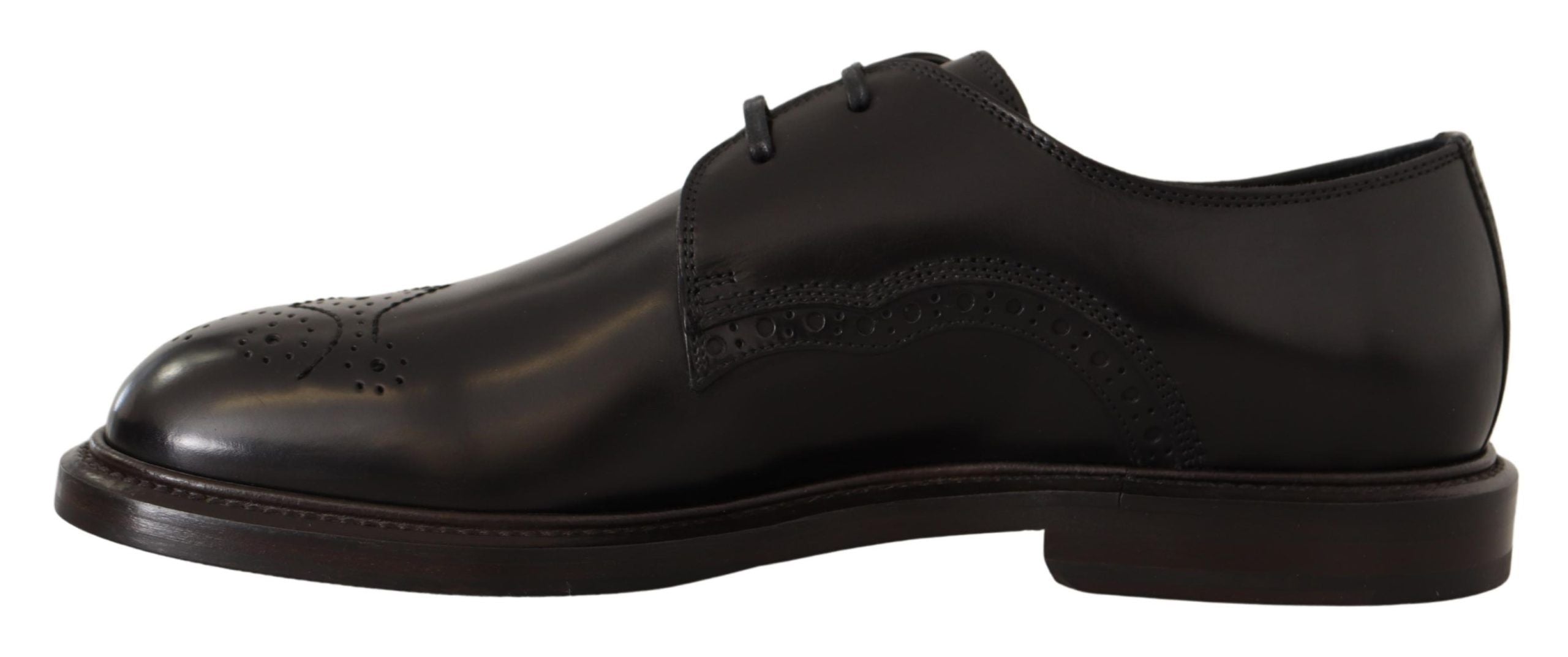 Zwarte leren formele derbyschoenen