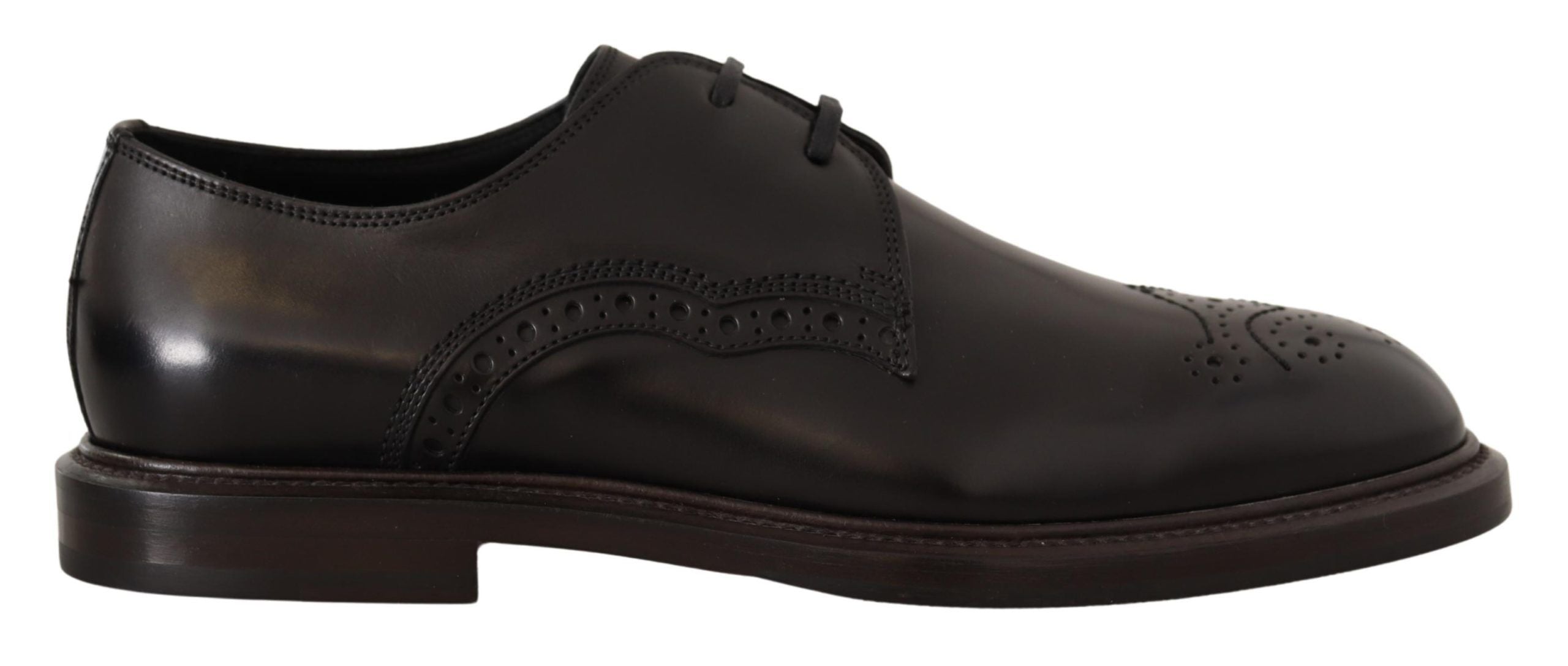 Zwarte leren formele derbyschoenen