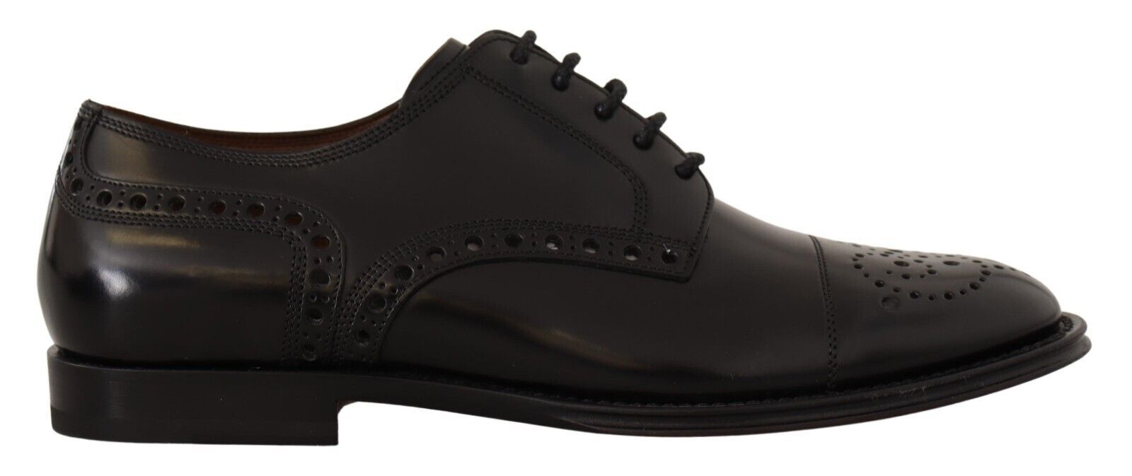 Zwarte leren Wingtip heren formele derbyschoenen