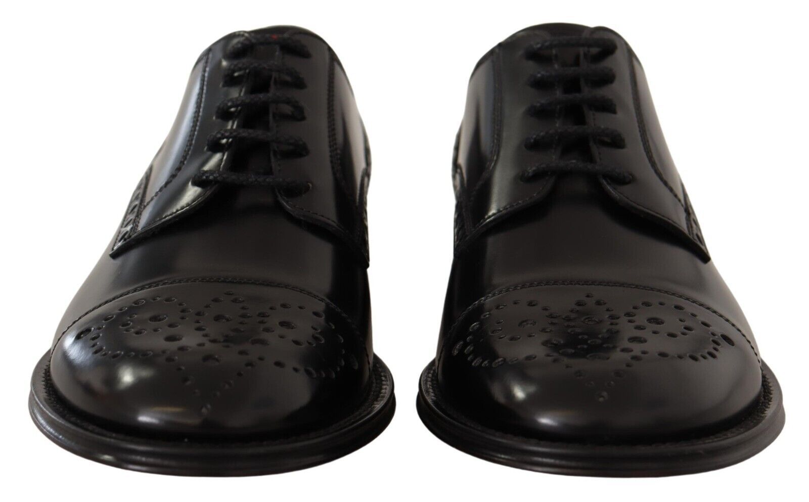 Zwarte leren Wingtip heren formele derbyschoenen