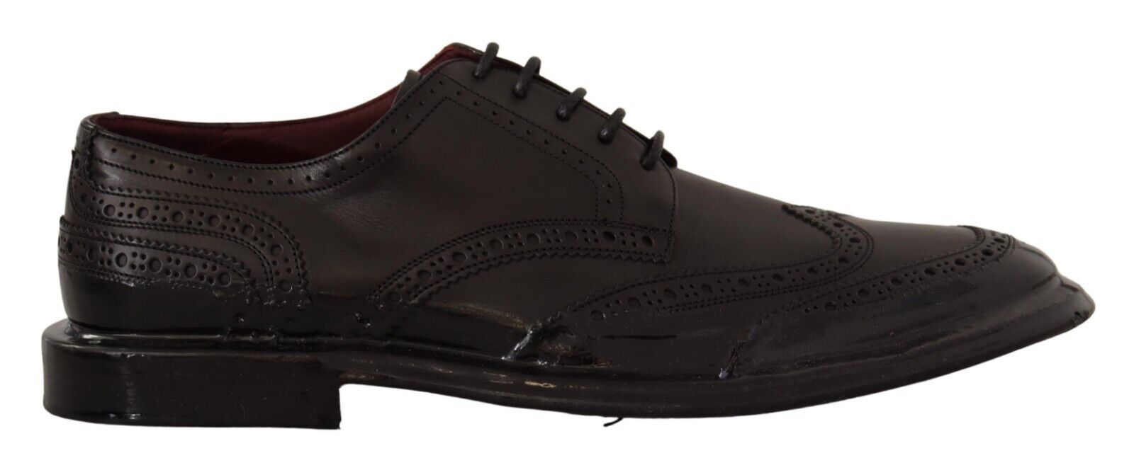 Zwarte leren Oxford Wingtip formele Derby-schoenen