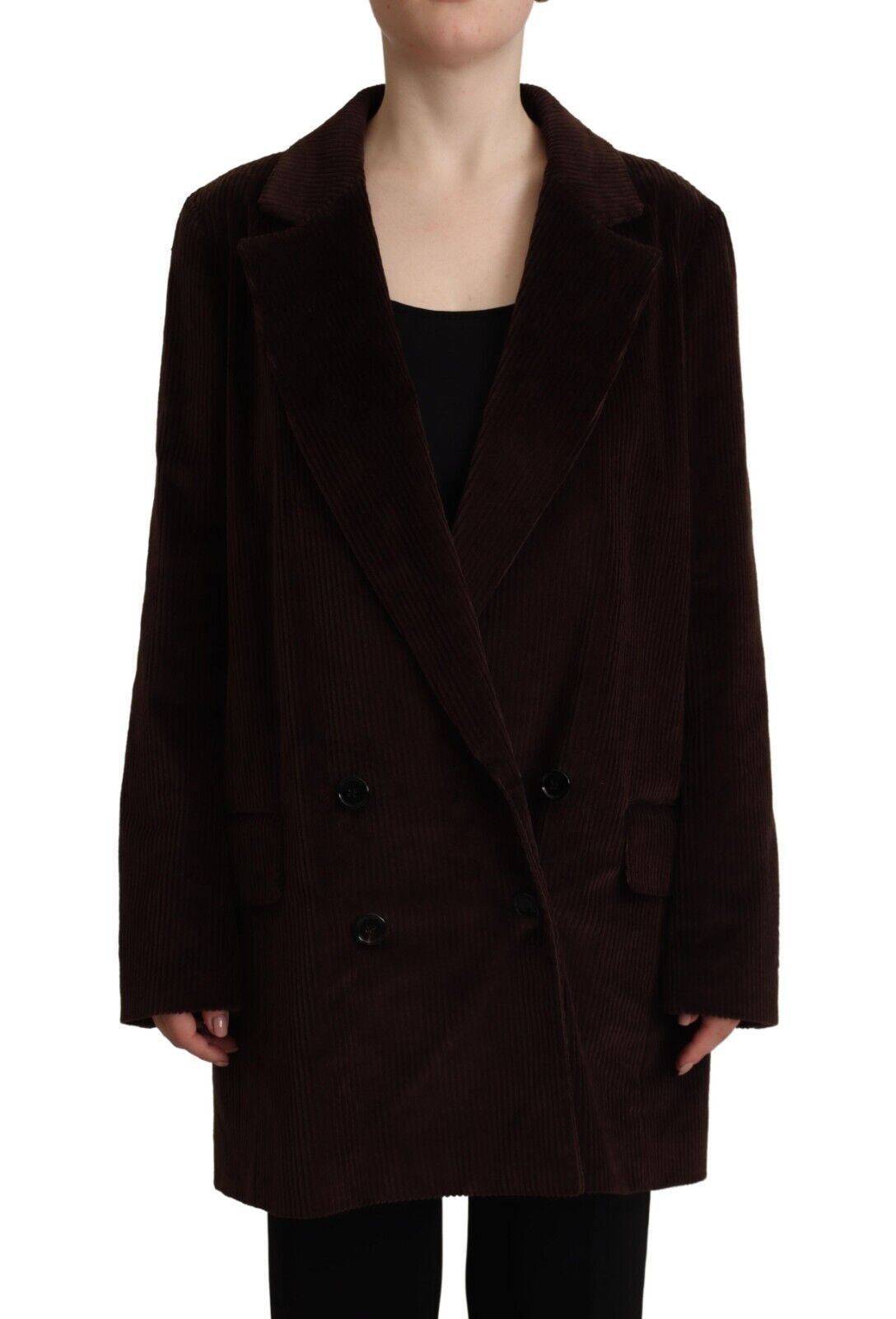 Bordeaux Corduroy Katoenen Blazer Oversized Jas