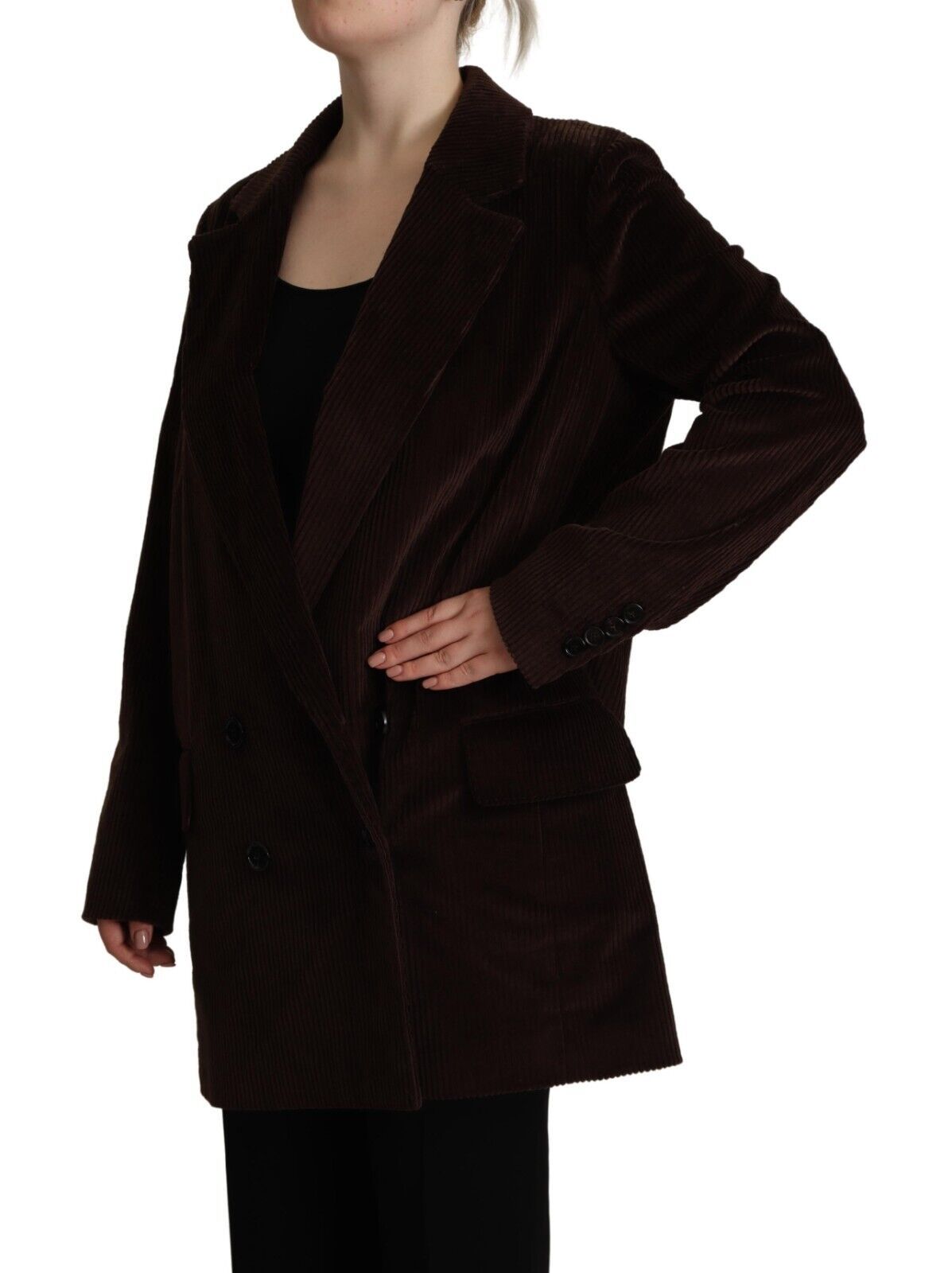 Bordeaux Corduroy Katoenen Blazer Oversized Jas