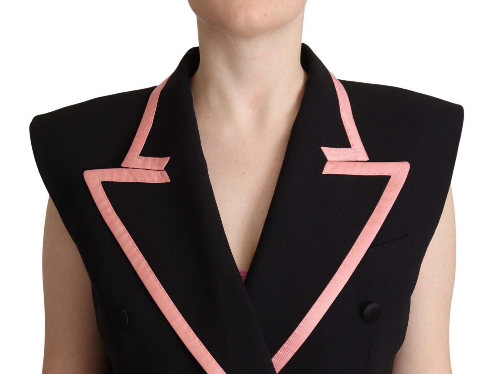 Zwarte mouwloze jumpsuitjurk van wolmix