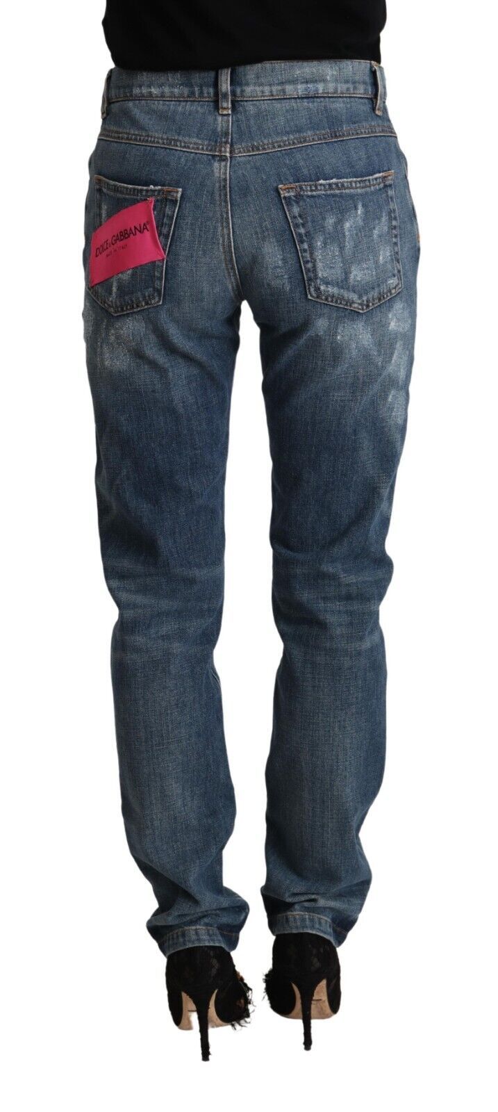 Blauwe skinny jeans met versleten denim BOYFRIEND