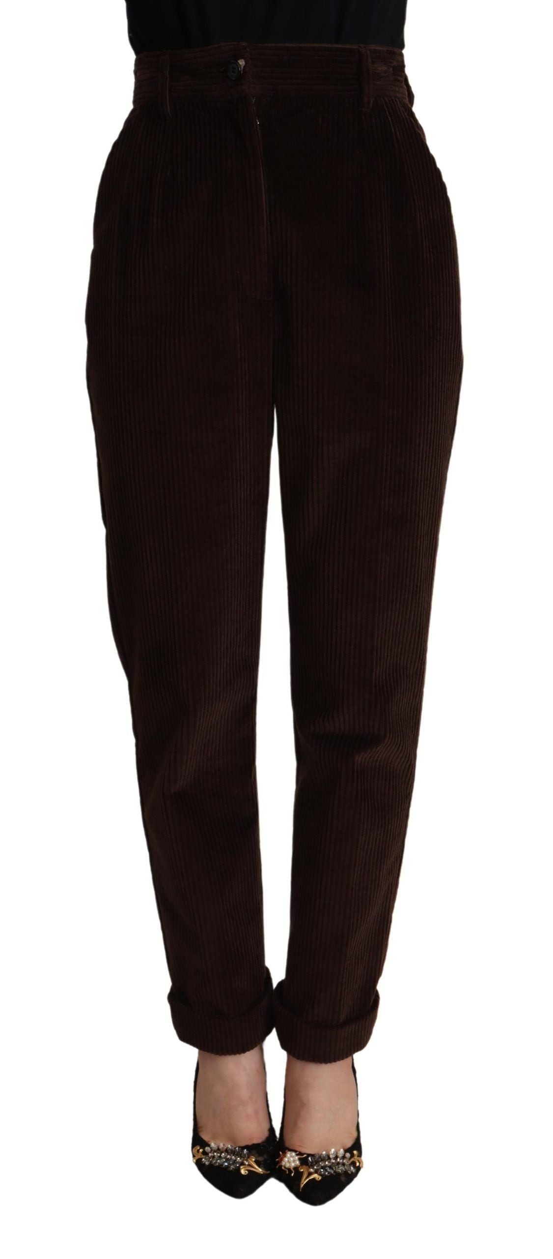 Bordeaux Corduroy Katoenen Broek Taps Toelopende Broek