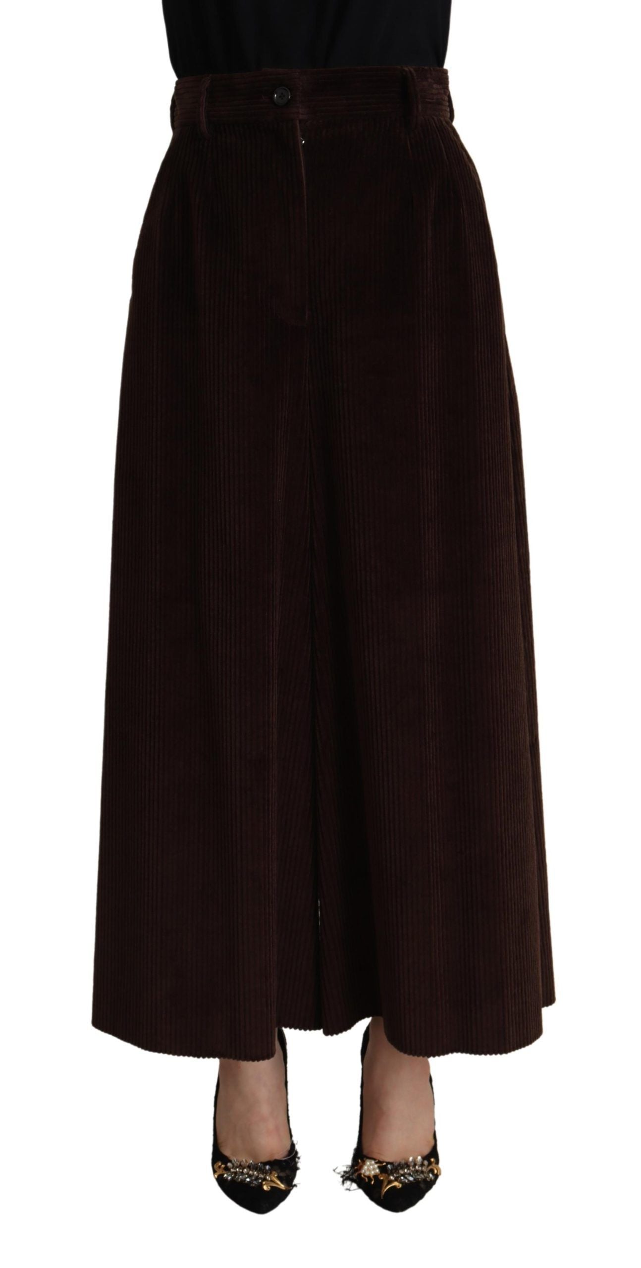 Bordeaux Corduroy Katoenen Broek Wijde Pijpen