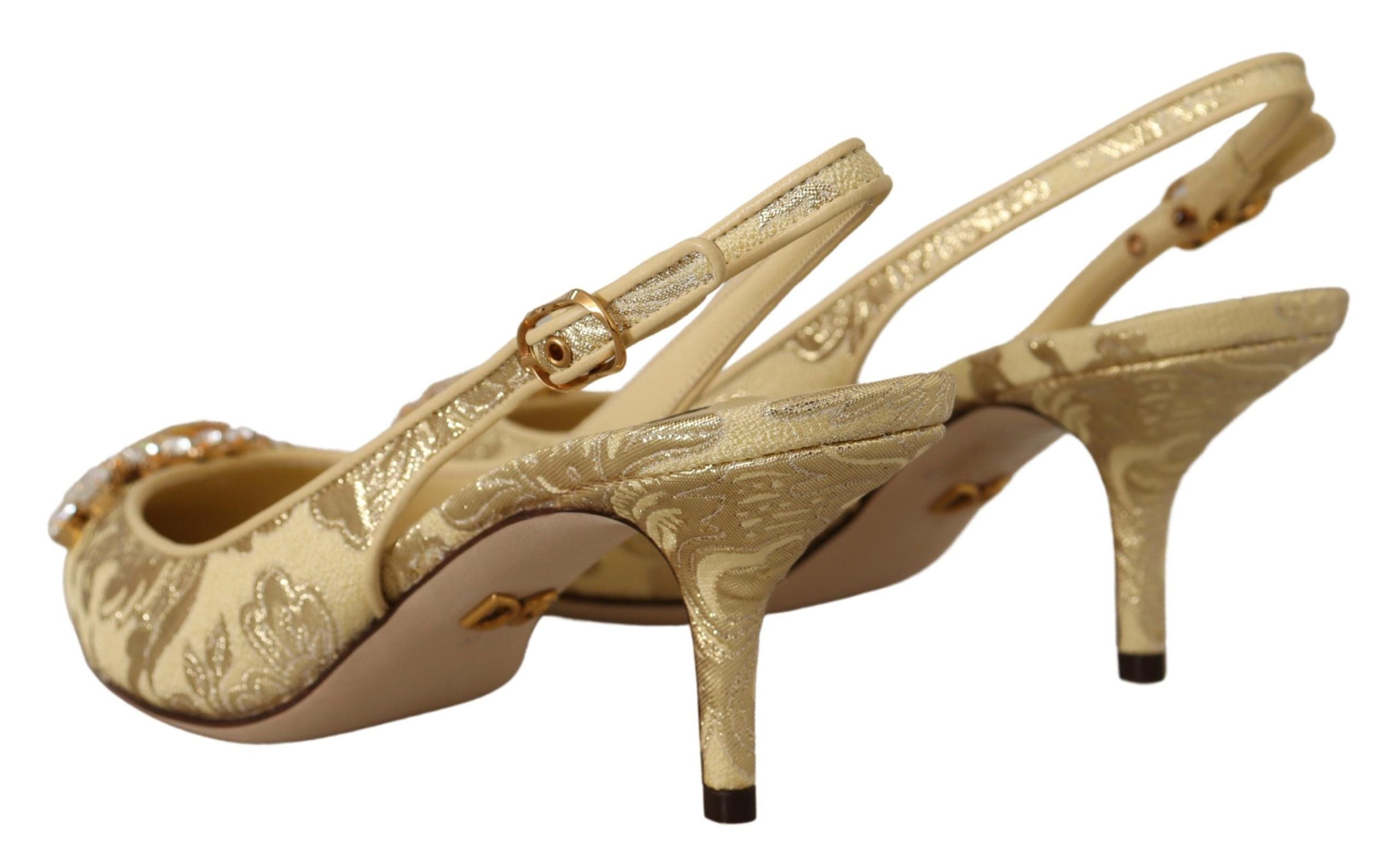 Gouden kristallen slingbacks pumps hakken schoenen