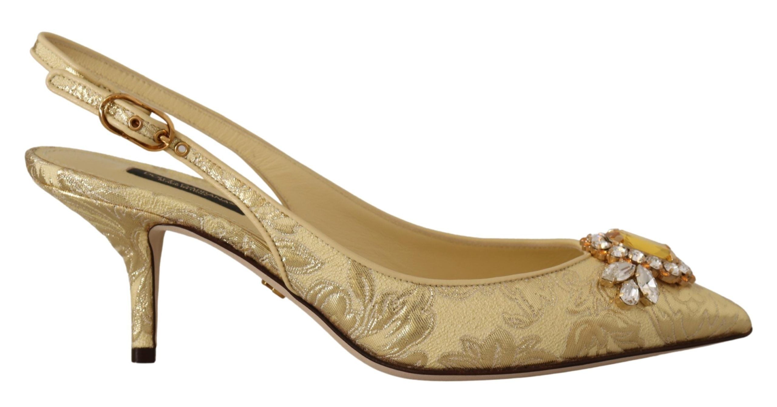 Gouden kristallen slingbacks pumps hakken schoenen