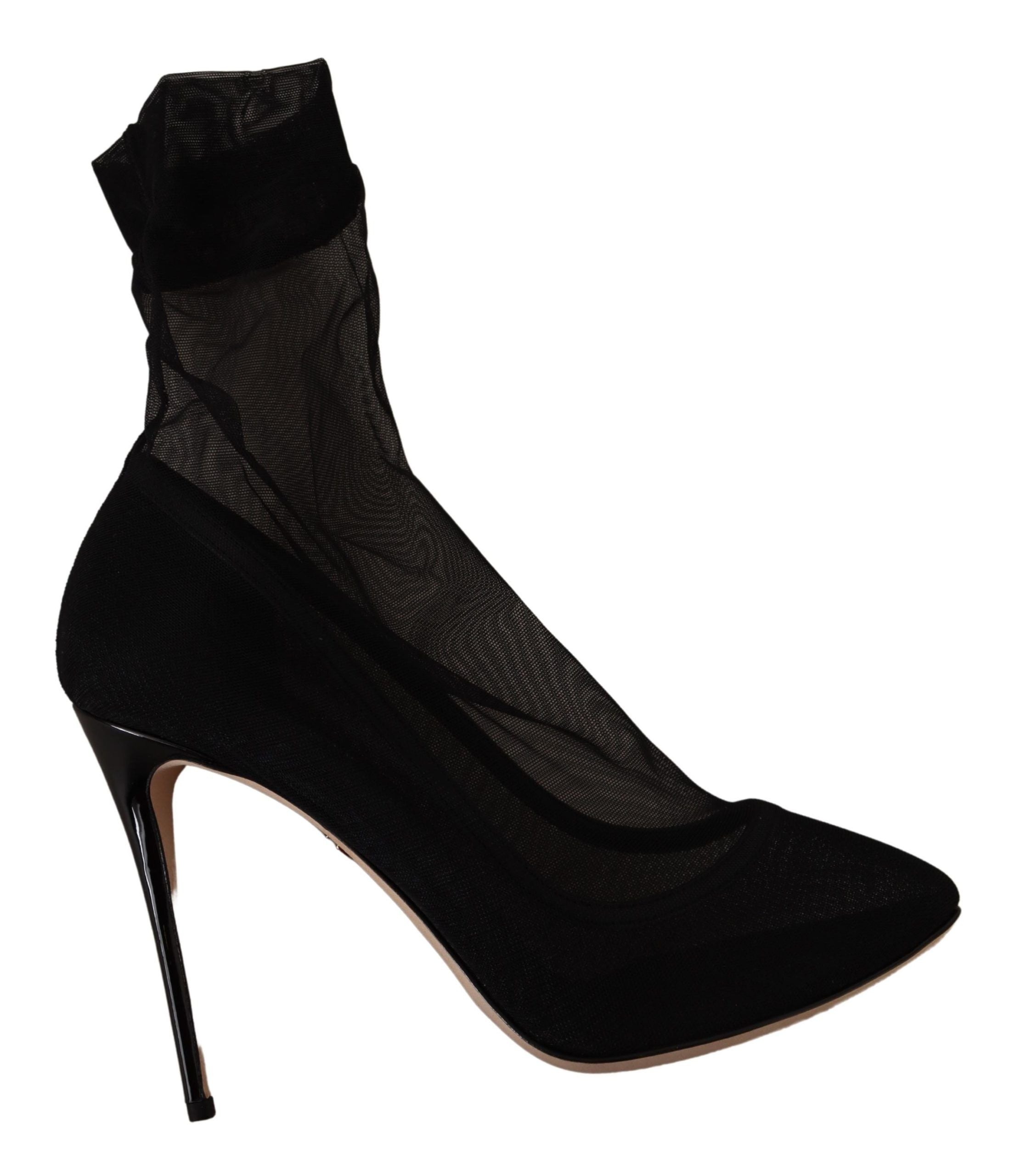 Zwarte stretch tule stretch laarzen