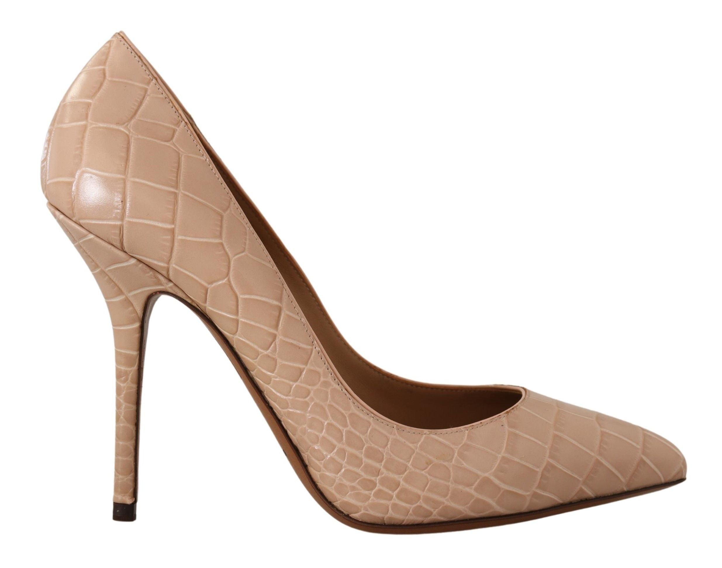 Beige leren Bellucci hakken pumps schoenen