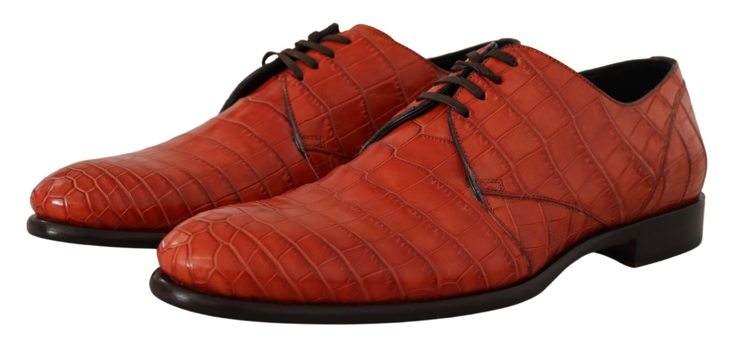 Oranje exotische leren derbyschoenen