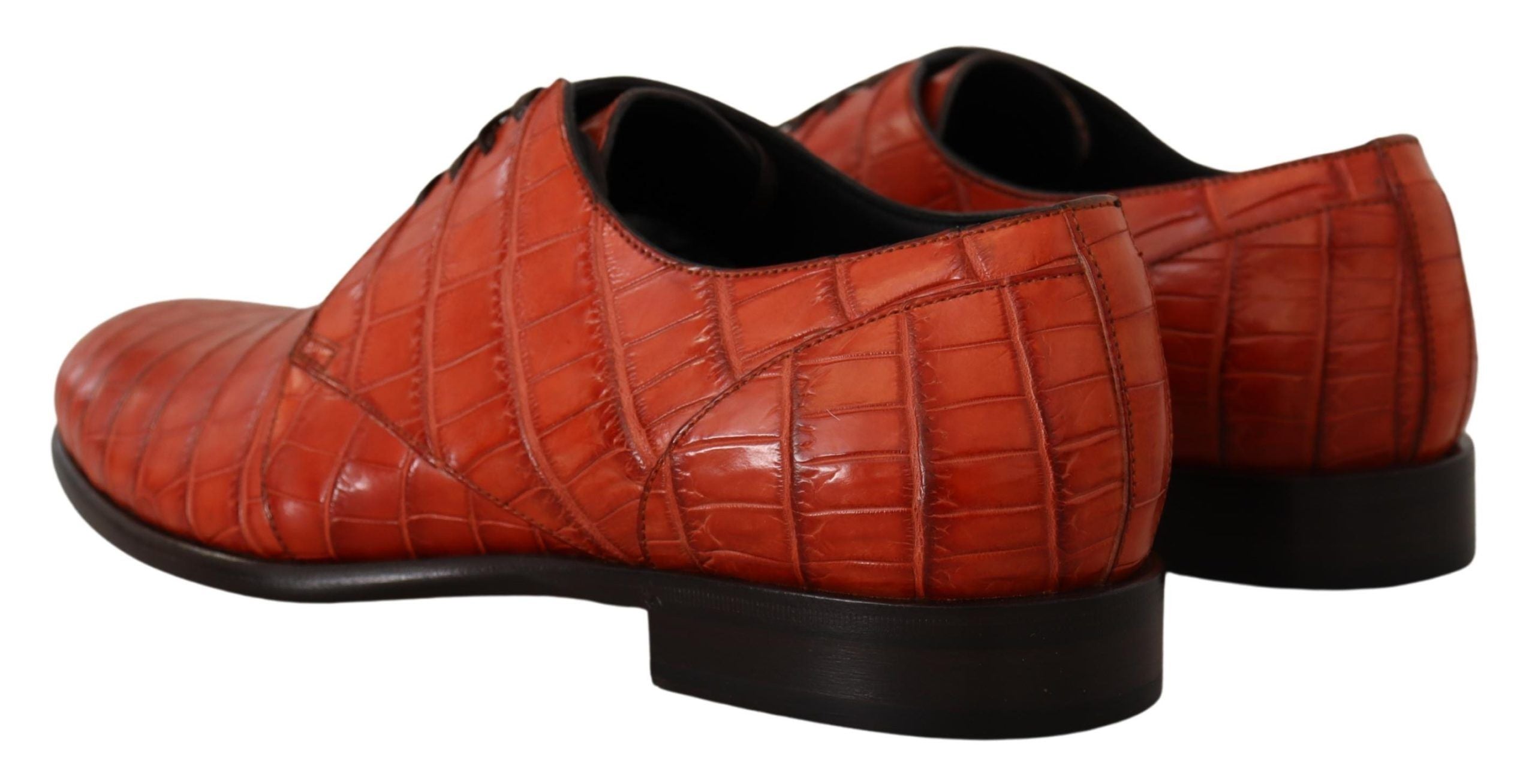 Oranje exotische leren derbyschoenen