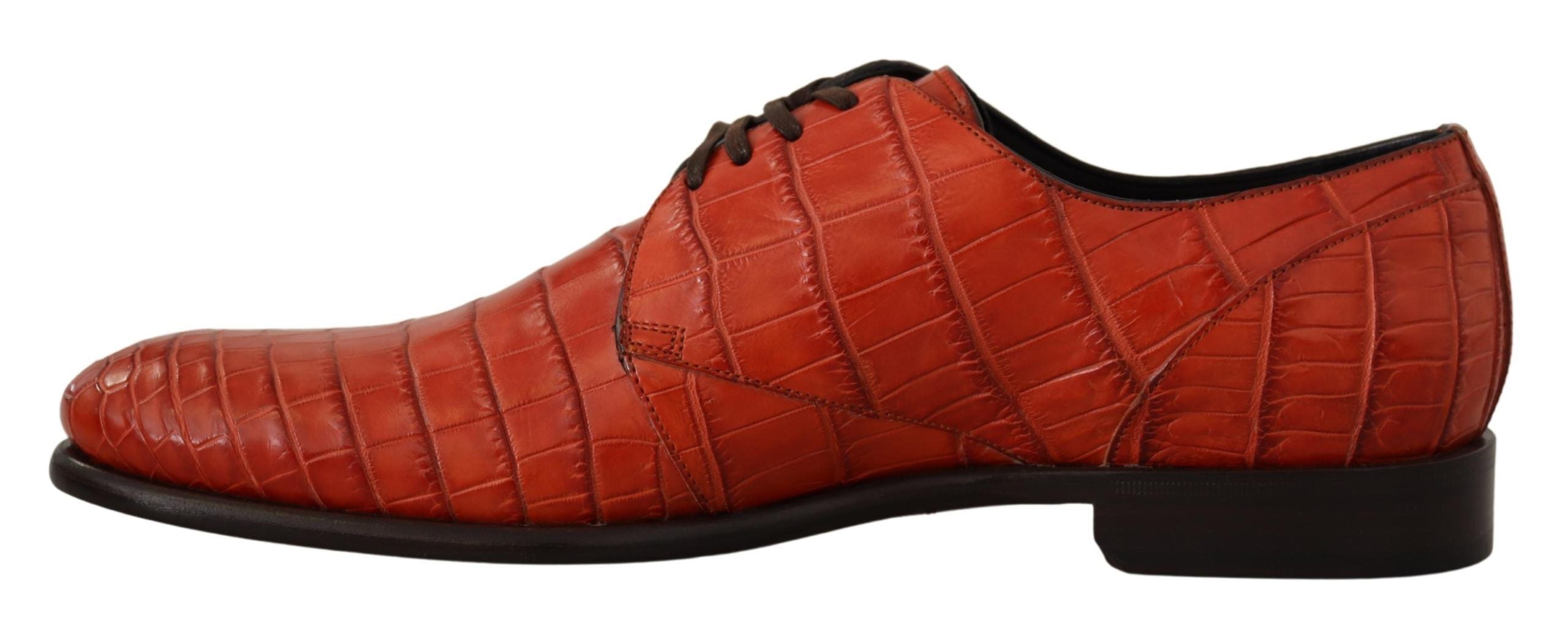 Oranje exotische leren derbyschoenen