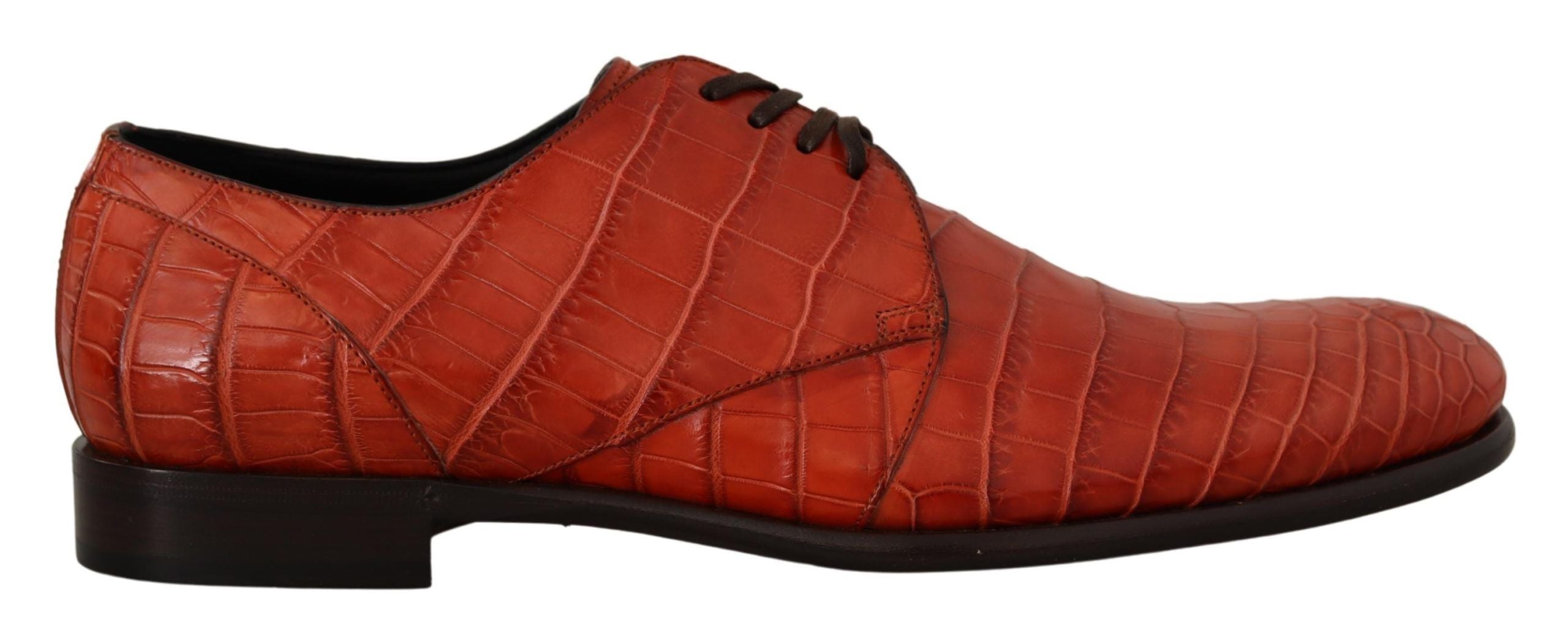 Oranje exotische leren derbyschoenen