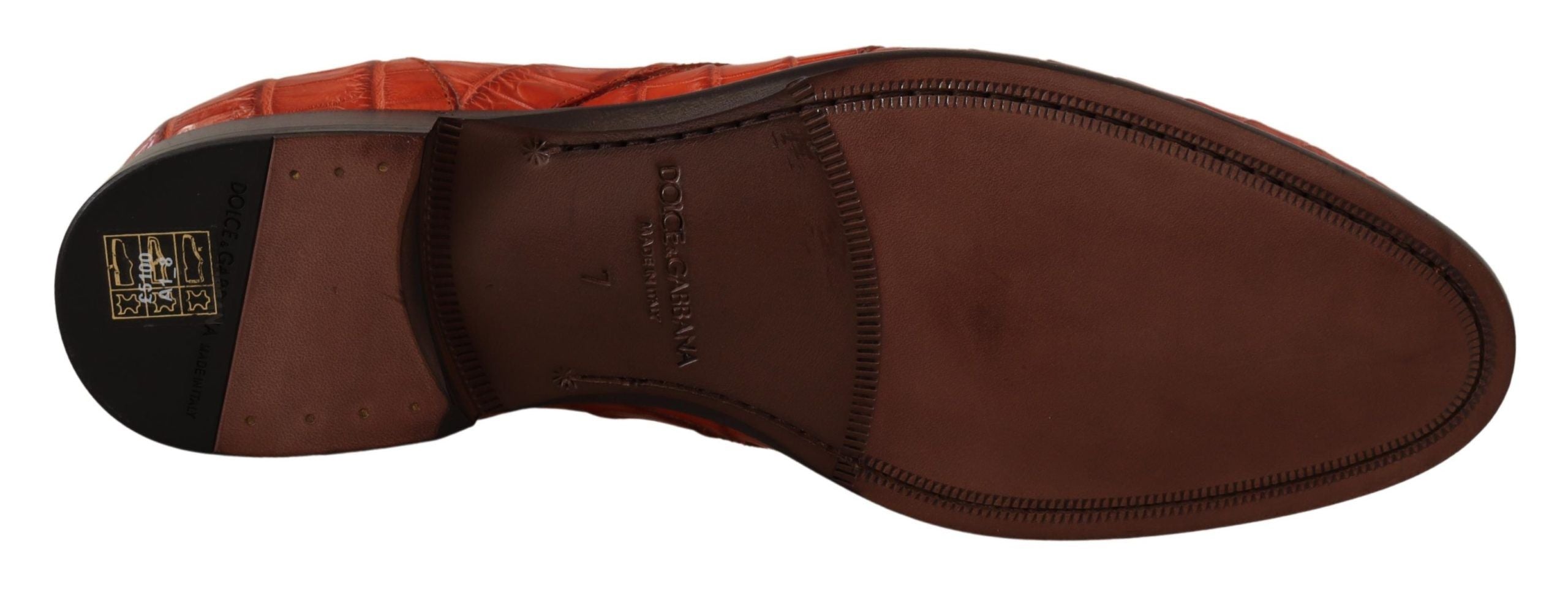 Oranje exotische leren derbyschoenen