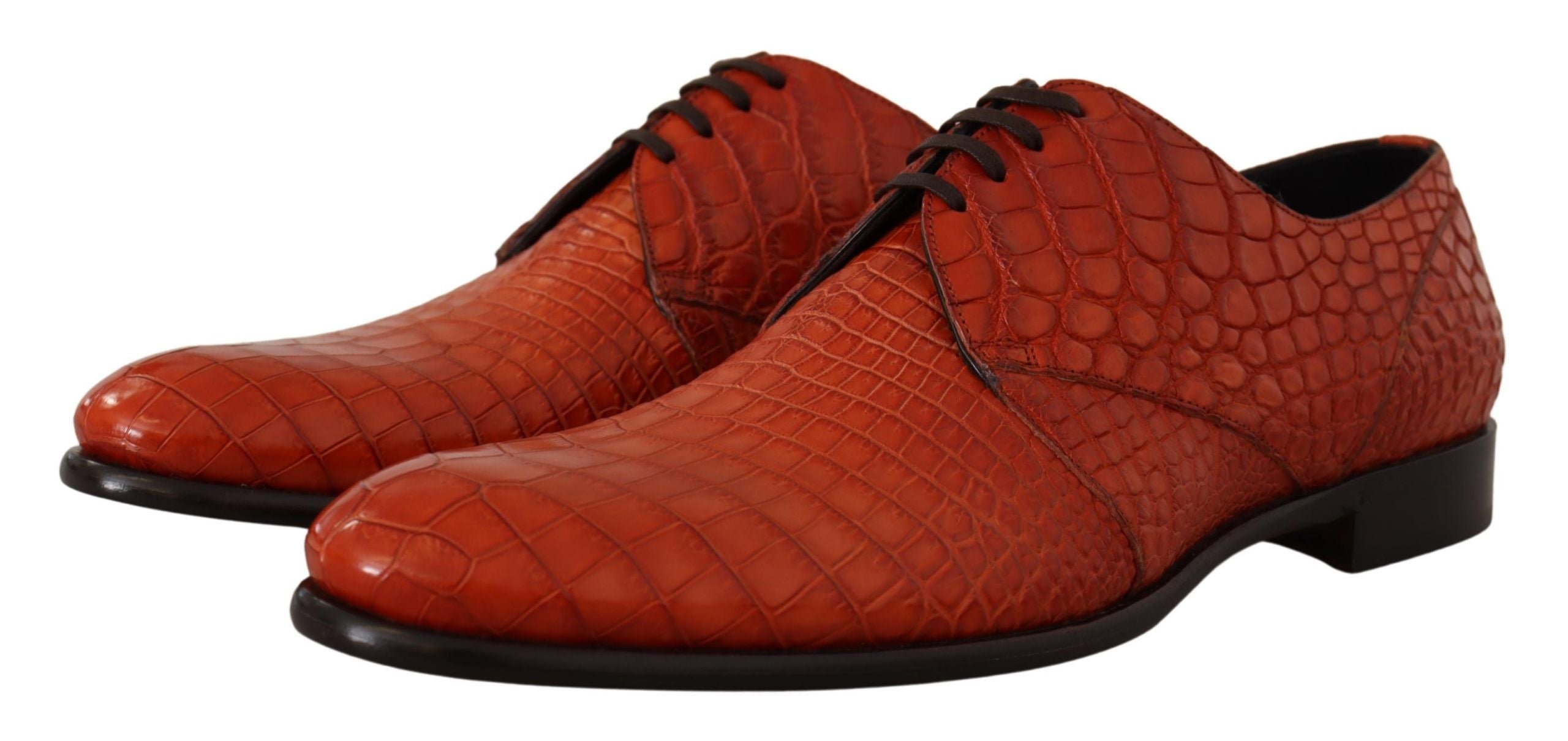 Oranje exotische leren derbyschoenen