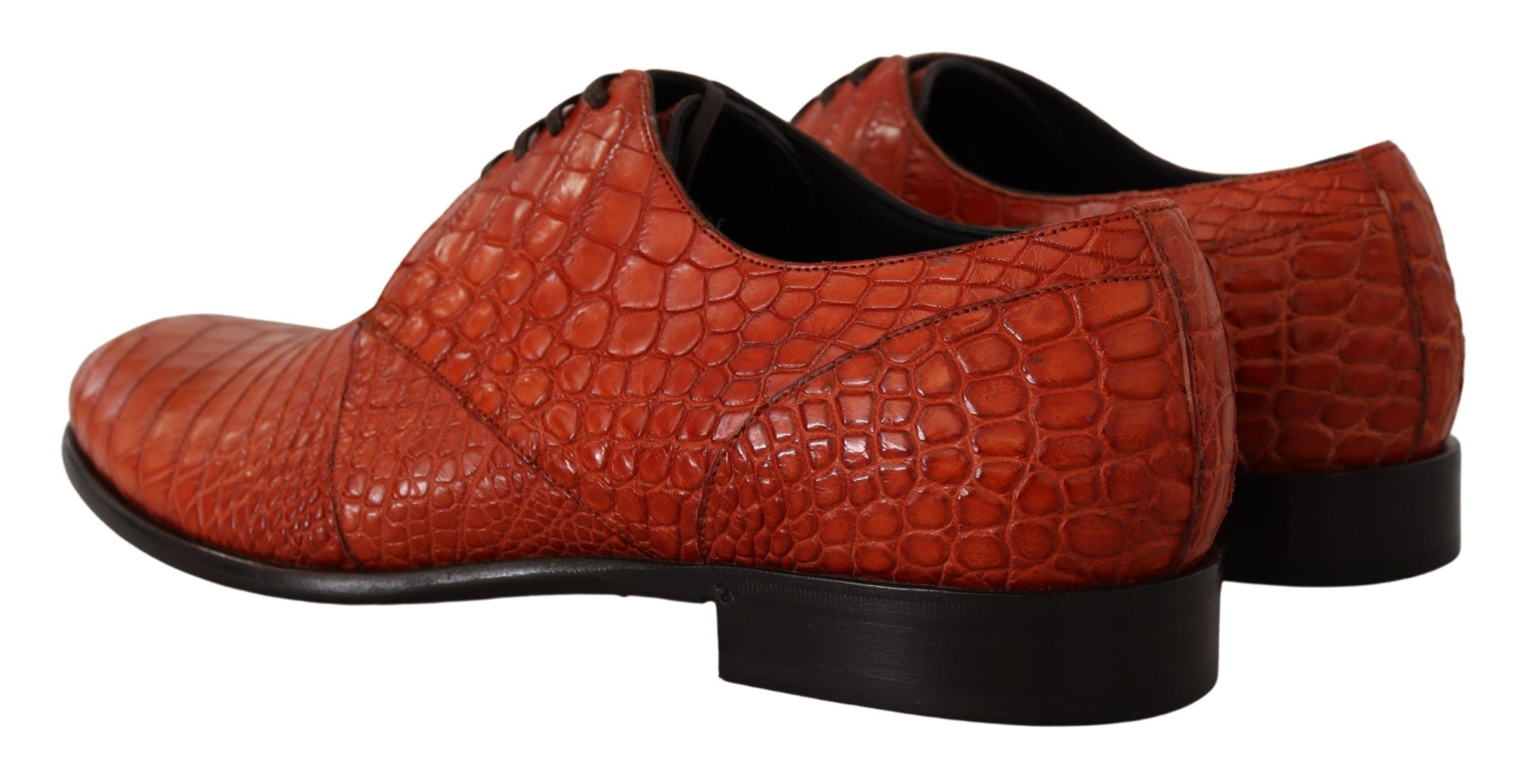 Oranje exotische leren derbyschoenen