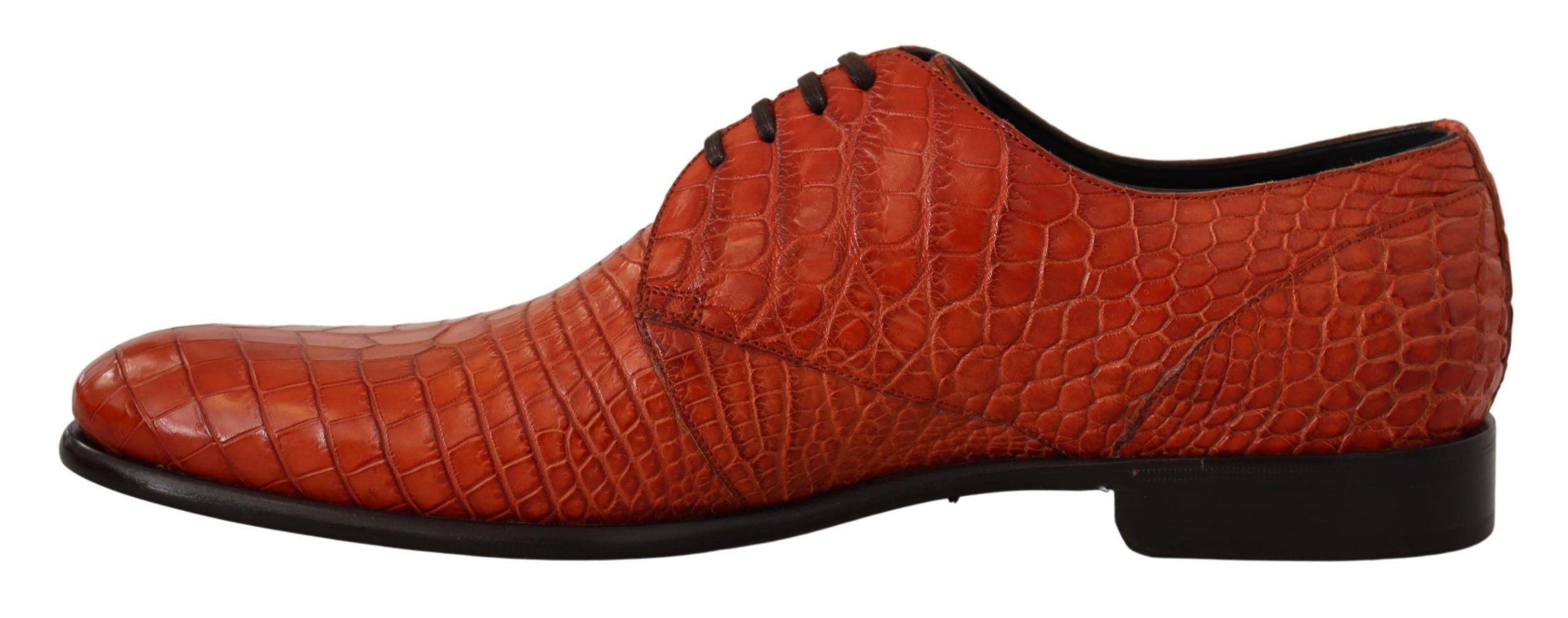 Oranje exotische leren derbyschoenen