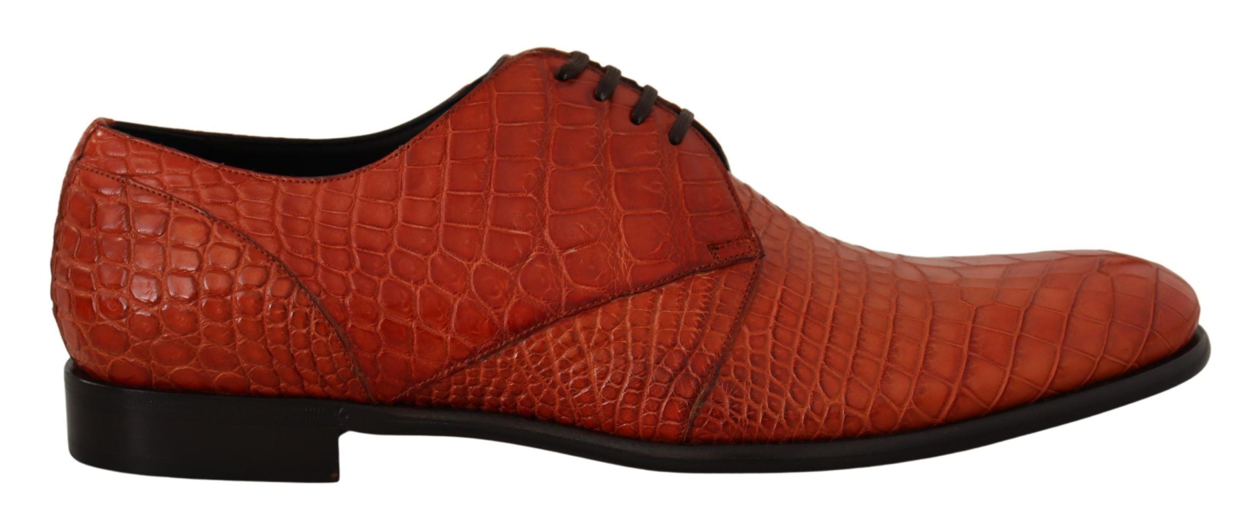 Oranje exotische leren derbyschoenen
