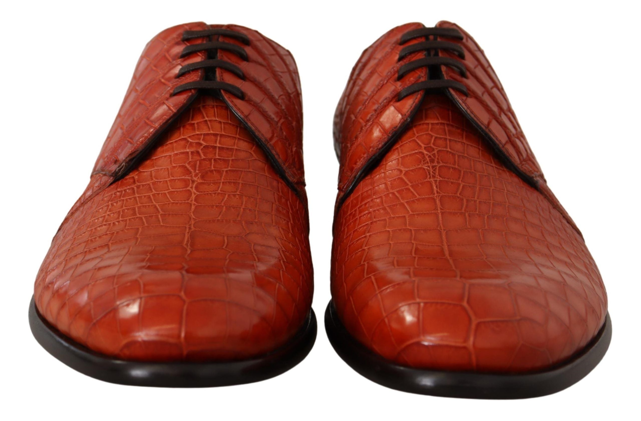 Oranje exotische leren derbyschoenen