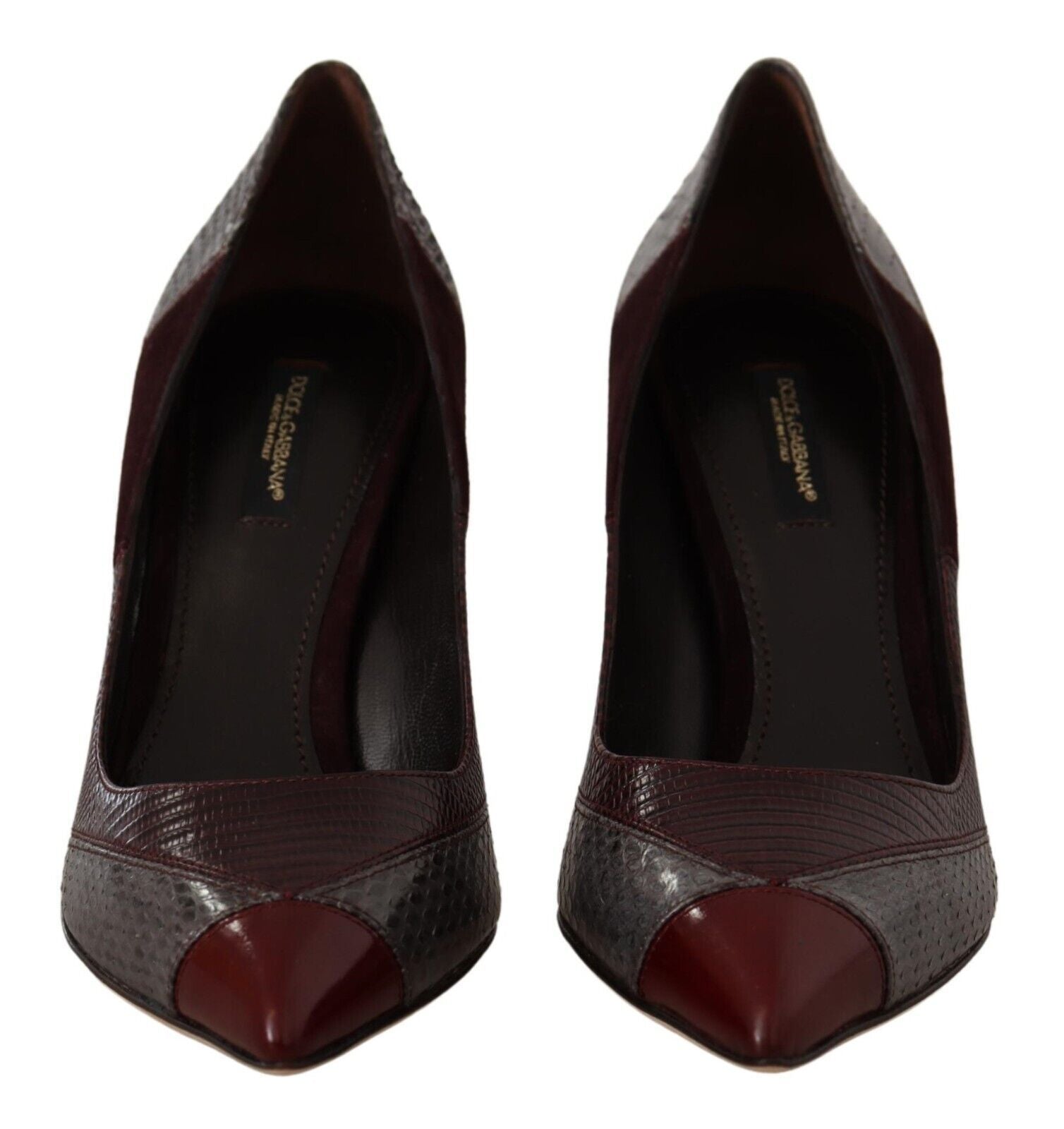 Veelkleurige exotische leren pumps met hak