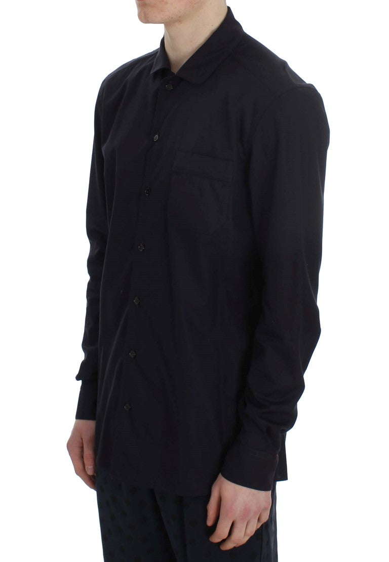 Paars gestreept katoenen pyjama-loungeshirt