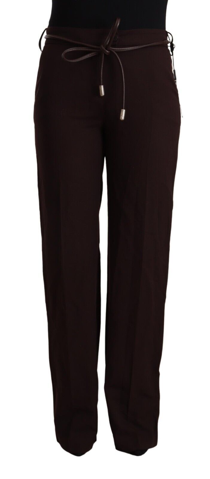 Zwarte hoge taille rechte formele broek