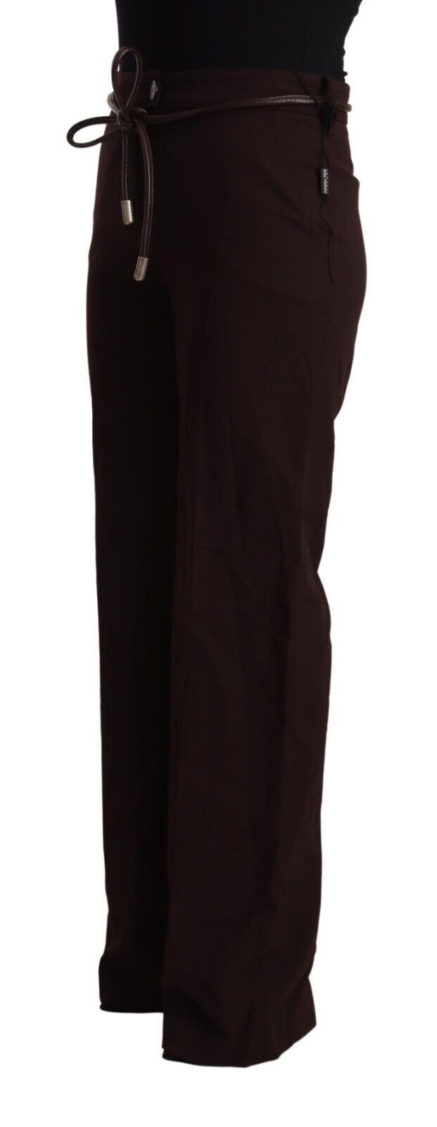 Zwarte hoge taille rechte formele broek