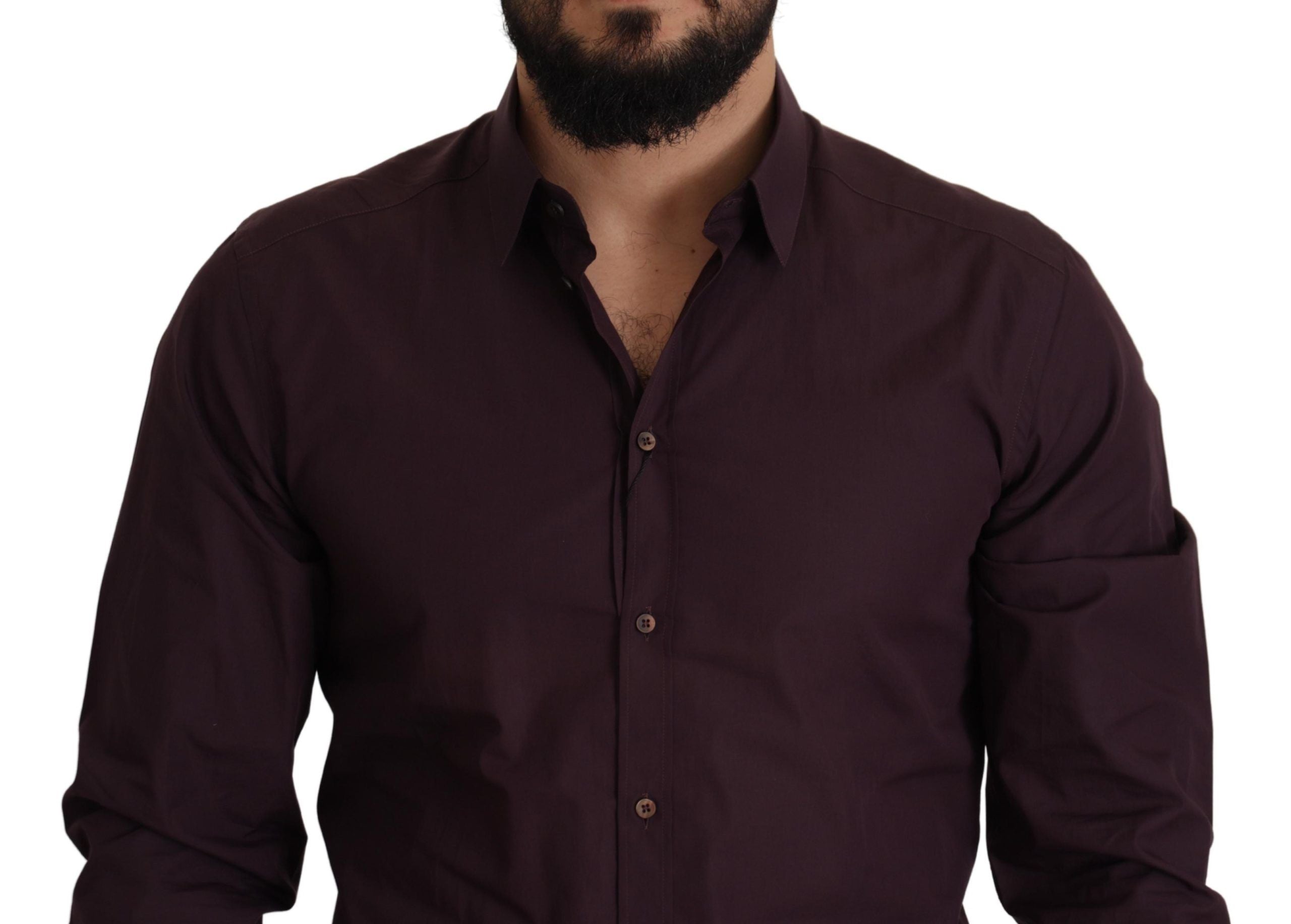 Paars katoenen GOUD slim fit overhemd