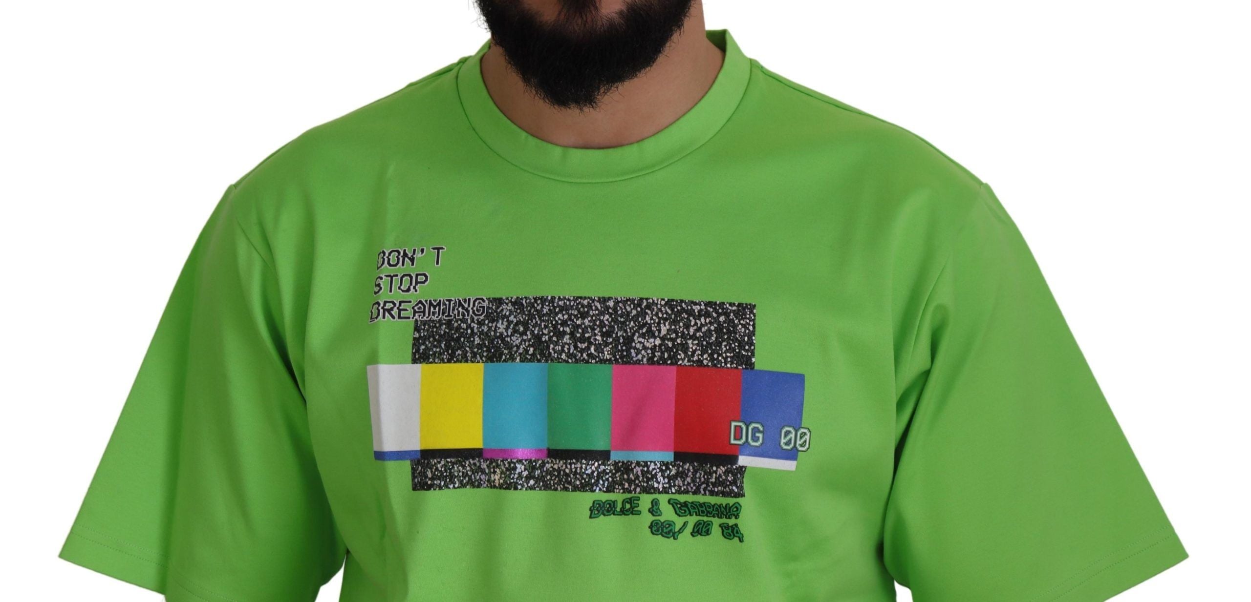 Groen katoenen DG CHANNEL top T-shirt